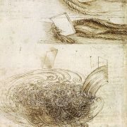 Nákres turbulentního proudění od Leonarda da Vinciho.