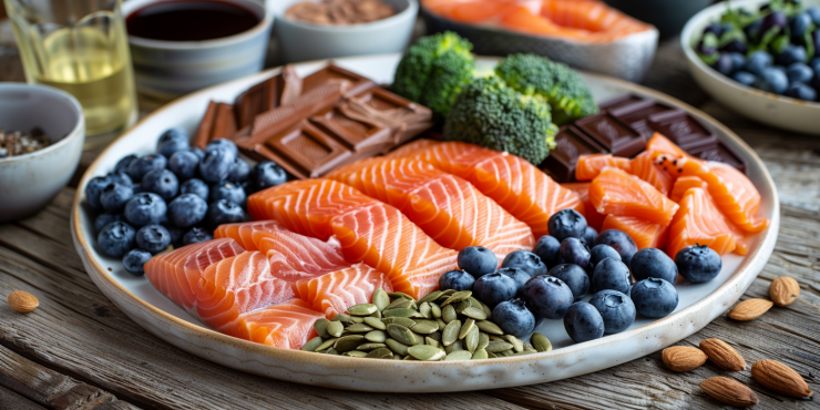 zdenstrn kitchen table with a large plate full of healthy foods 162f40fe d0f9 400d a54b e814f3590195