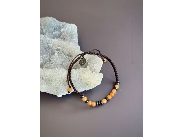 36031 10 naramky z mineralu a polodrahokamu naramek s tajnym vzkazem v morseove abecede z avanturinu a hematitu aperol sperky z avanturinu