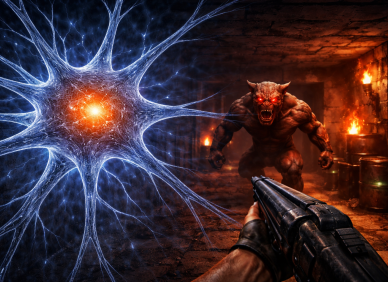 Kód běží na živých neuronech. A první, co jsme zkusili, byl Doom