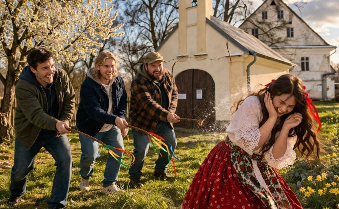 Symbolická oslava příchodu jara, nebo rituální násilí? Záleží na tom, kdo drží v ruce pomlázku