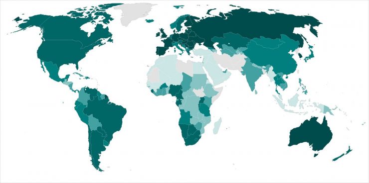 mapa sveta spotreba