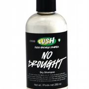 Suchý šampon No Drought od značky Lush absorbující mastnotu se o vaše vlasy postará bez nutnosti použít vodu. 100% bez parabenů, 50 g za 190 Kč.