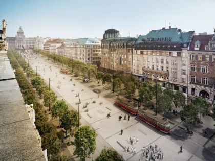 Na Václavák se vrátí tramvaje, koleje budou u Muzea křižovat magistrálu