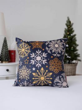 vanocni povlak na polstarek velvet 40 x 40 cm mrazive vlocky mk luzkoviny 109 kc