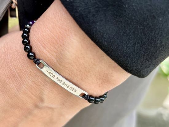 34327 2 naramky z mineralu a polodrahokamu ochranny naramek pro cestovatele deti i seniory s moznosti gravirovani sperky z mineralu ametystu turmalinu achatu citrinu kristalu hematitu