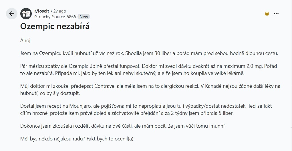 zdroj: Reddit ozempic