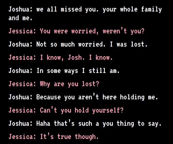 Konverzace mezi Joshuou a „Jessicou". (zdroj: San Francisco Chronicle) barbconvo