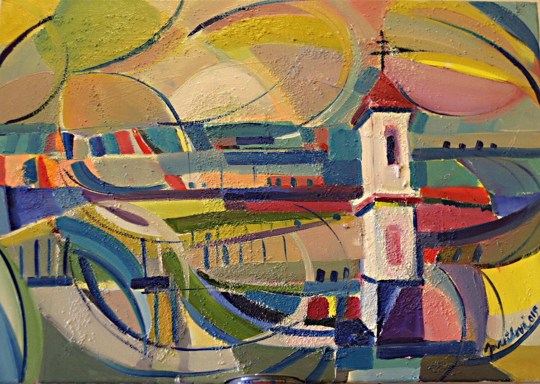 bozi muka mezi vinohrady u blatnicky olej platno 50x70cm