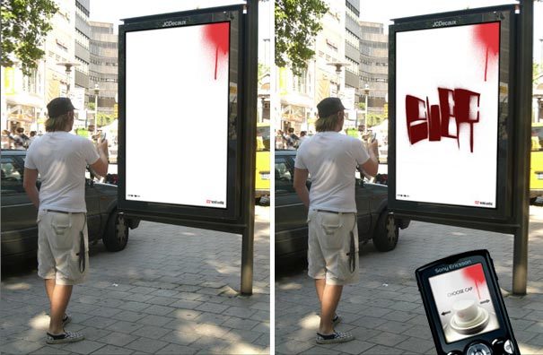 bus stop ads ecko graffiti